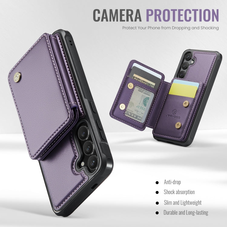 For Samsung Galaxy S24+ 5G JEEHOOD J05 Business Magnetic Style RFID Leather Phone Case(Purple) - Galaxy S24+ 5G Cases by JEEHOOD | Online Shopping South Africa | PMC Jewellery | Buy Now Pay Later Mobicred