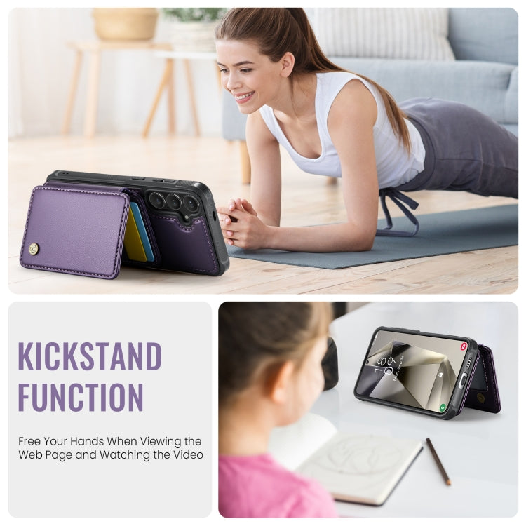 For Samsung Galaxy S24+ 5G JEEHOOD J05 Business Magnetic Style RFID Leather Phone Case(Purple) - Galaxy S24+ 5G Cases by JEEHOOD | Online Shopping South Africa | PMC Jewellery | Buy Now Pay Later Mobicred