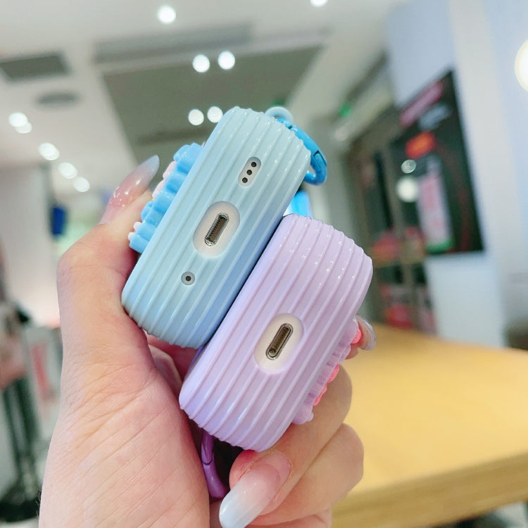 For AirPods Pro 2 Fresh 3D Text Skin Feel Earbuds Box PC Case(Purple) - For AirPods Pro 2 by PMC Jewellery | Online Shopping South Africa | PMC Jewellery | Buy Now Pay Later Mobicred