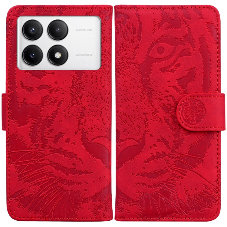 For Redmi K70 / K70 Pro Tiger Embossing Pattern Flip Leather Phone Case(Red) - K70 Cases by PMC Jewellery | Online Shopping South Africa | PMC Jewellery | Buy Now Pay Later Mobicred