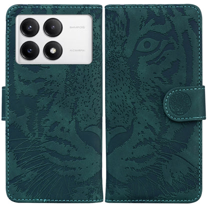 For Redmi K70 / K70 Pro Tiger Embossing Pattern Flip Leather Phone Case(Green) - K70 Cases by PMC Jewellery | Online Shopping South Africa | PMC Jewellery | Buy Now Pay Later Mobicred