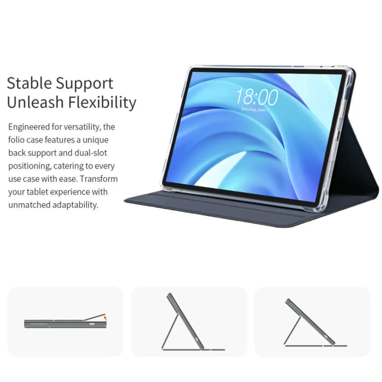 For Teclast T50 HD / T50 Max Anti-slip Texture Smart Tablet Leather Folio Case(Dark Blue) - Teclast by TECLAST | Online Shopping South Africa | PMC TechLife | Buy Now Pay Later Mobicred