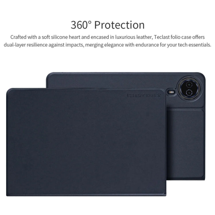 For Teclast T50 HD / T50 Max Anti-slip Texture Smart Tablet Leather Folio Case(Dark Blue) - Teclast by TECLAST | Online Shopping South Africa | PMC TechLife | Buy Now Pay Later Mobicred