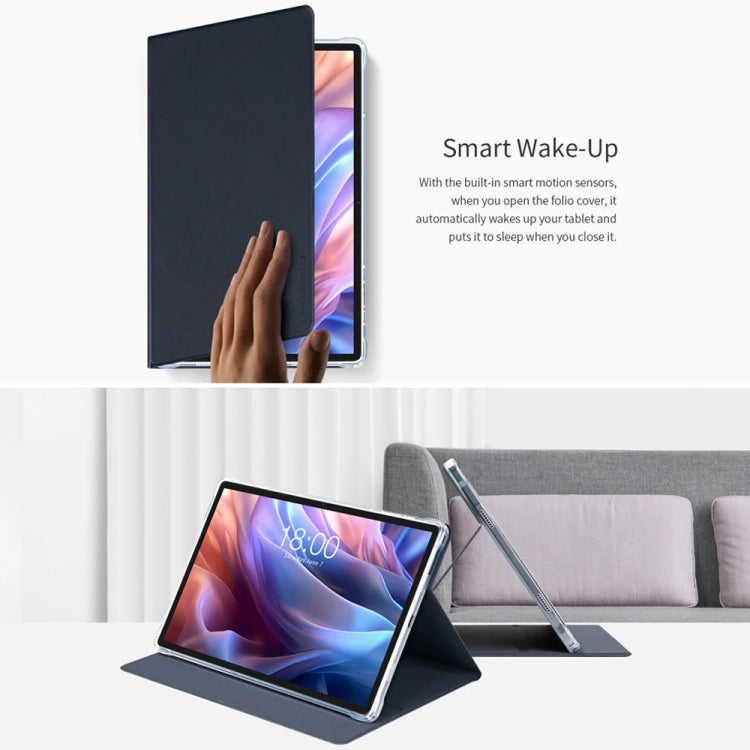 For Teclast T65 Max Anti-slip Texture Smart Tablet Leather Folio Case(Dark Blue) - Teclast by TECLAST | Online Shopping South Africa | PMC TechLife | Buy Now Pay Later Mobicred