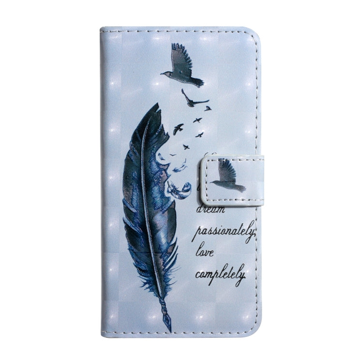 For Samsung Galaxy S25 Ultra 5G Oil Embossed 3D Drawing Leather Phone Case(Blue Feather) - Galaxy S25 Ultra 5G Cases by PMC Jewellery | Online Shopping South Africa | PMC Jewellery | Buy Now Pay Later Mobicred