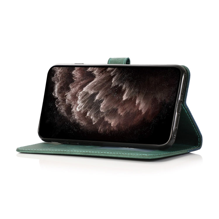 For Samsung Galaxy S25+ 5G Dual-color Stitching Leather Phone Case(Blue Green) - free shipping - PMC Jewellery - Order now!