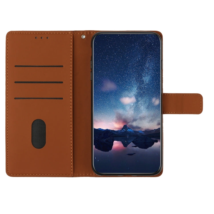 For Samsung Galaxy S25+ 5G Diamond Embossed Skin Feel Leather Phone Case(Brown) - Galaxy S25+ 5G Cases by PMC Jewellery | Online Shopping South Africa | PMC Jewellery | Buy Now Pay Later Mobicred
