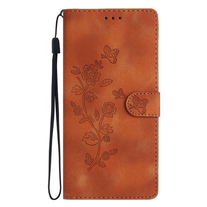 For Samsung Galaxy S25+ 5G Flower Butterfly Embossing Pattern Leather Phone Case(Brown) - Galaxy S25+ 5G Cases by PMC Jewellery | Online Shopping South Africa | PMC Jewellery | Buy Now Pay Later Mobicred