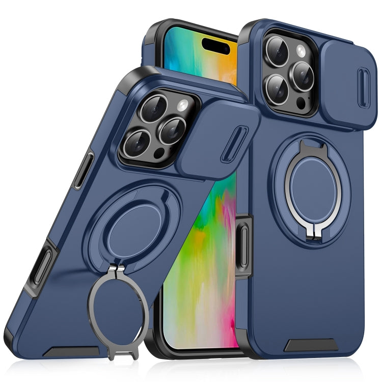 For iPhone 16 Pro Sliding Camshield Ring Holder Phone Case(Blue) - iPhone 16 Pro Cases by PMC TechLife | Online Shopping South Africa | PMC TechLife | Buy Now Pay Later Mobicred