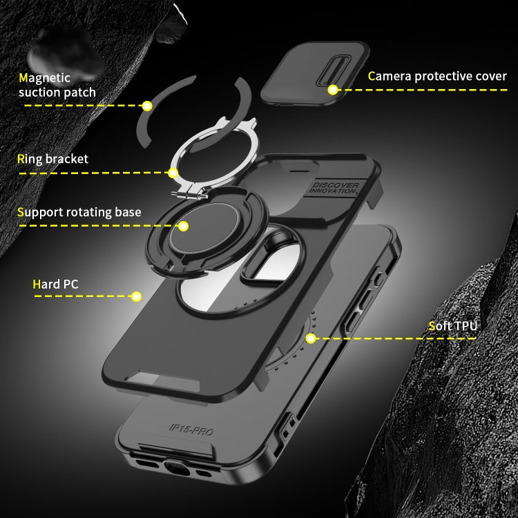 For iPhone 16 Pro Sliding Camshield Ring Holder Phone Case(Blue) - iPhone 16 Pro Cases by PMC TechLife | Online Shopping South Africa | PMC TechLife | Buy Now Pay Later Mobicred