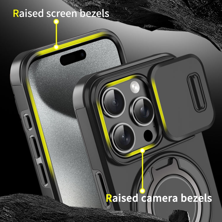 For iPhone 16 Pro Max Sliding Camshield Ring Holder Phone Case(Blue) - iPhone 16 Pro Max Cases by PMC TechLife | Online Shopping South Africa | PMC TechLife | Buy Now Pay Later Mobicred