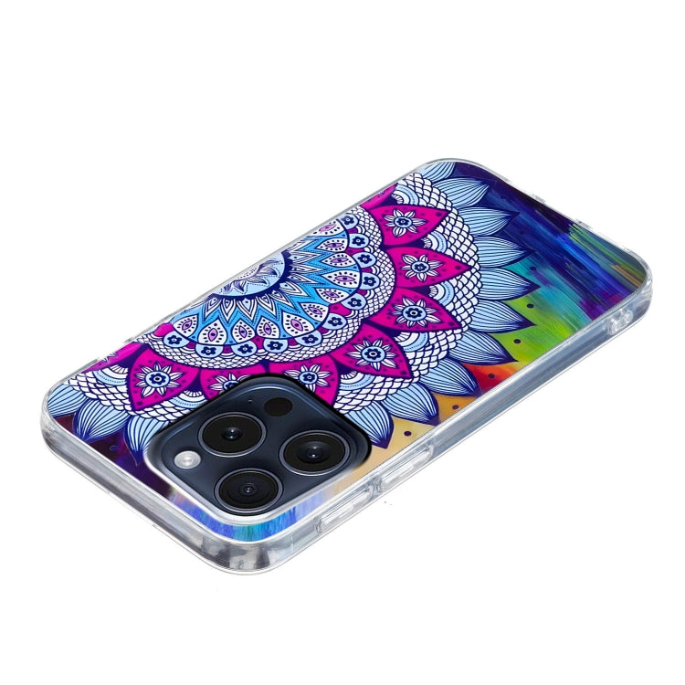 For iPhone 16 Pro Max Colored Drawing Pattern TPU Phone Case(Half-flower) - iPhone 16 Pro Max Cases by PMC TechLife | Online Shopping South Africa | PMC TechLife | Buy Now Pay Later Mobicred