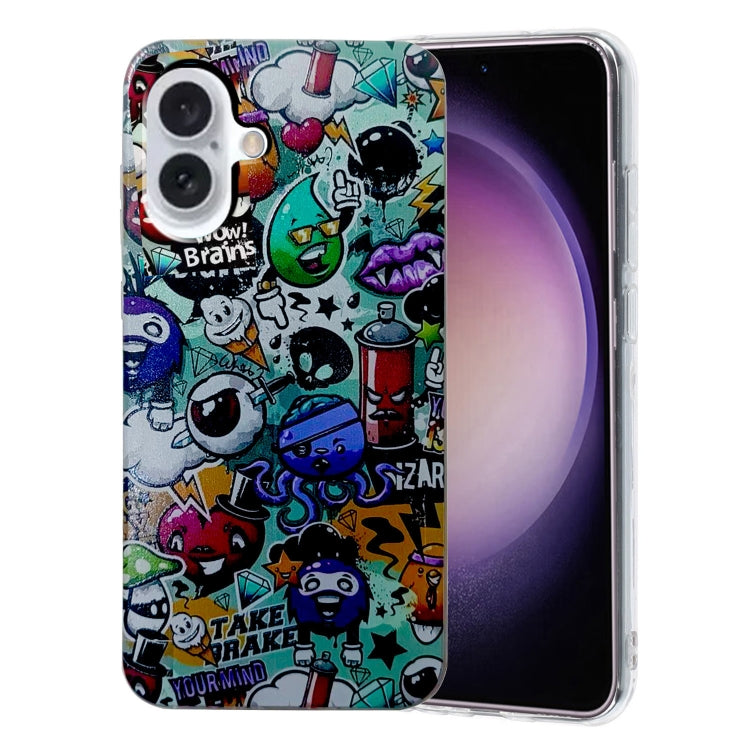 For iPhone 16 Colored Drawing Pattern TPU Phone Case(Graffiti) - iPhone 16 Cases by PMC TechLife | Online Shopping South Africa | PMC TechLife | Buy Now Pay Later Mobicred