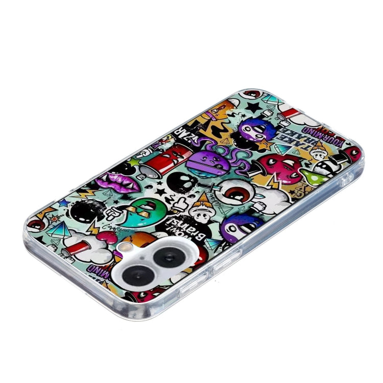 For iPhone 16 Colored Drawing Pattern TPU Phone Case(Graffiti) - iPhone 16 Cases by PMC TechLife | Online Shopping South Africa | PMC TechLife | Buy Now Pay Later Mobicred