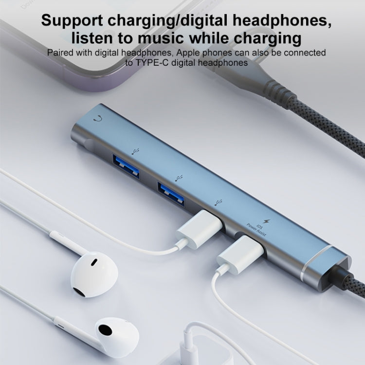 5 in 2 Multi-function HUB Adapter, Interface:USB-C / Type-C + USB-A(Silver) - USB HUB by PMC Jewellery | Online Shopping South Africa | PMC Jewellery | Buy Now Pay Later Mobicred