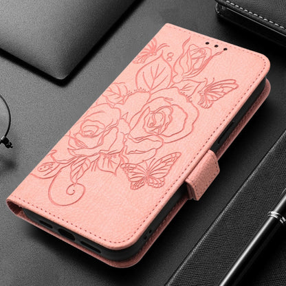 For Redmi K70 Ultra 5G Global Embossed Rose RFID Anti-theft Leather Phone Case(Pink) - Xiaomi Cases by PMC Jewellery | Online Shopping South Africa | PMC Jewellery | Buy Now Pay Later Mobicred