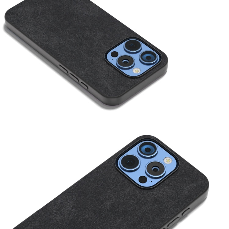 For iPhone 16 Pro Black Frame PU Leather Full Coverage Phone Case(Black) - iPhone 16 Pro Cases by PMC TechLife | Online Shopping South Africa | PMC TechLife | Buy Now Pay Later Mobicred