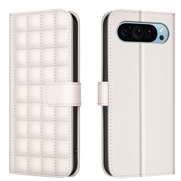 For Google Pixel 9 Square Texture Leather Phone Case(Beige) - Google Cases by PMC Jewellery | Online Shopping South Africa | PMC Jewellery | Buy Now Pay Later Mobicred