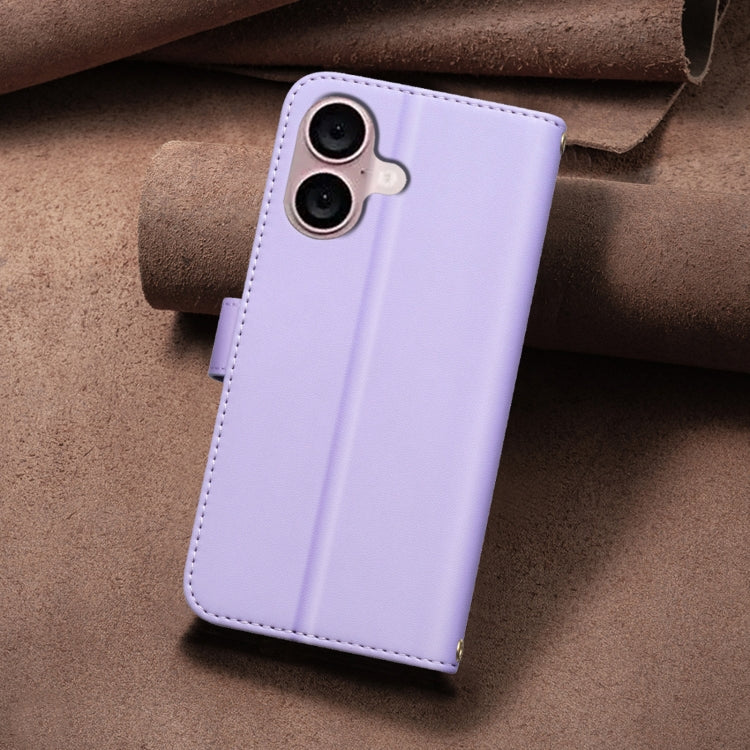 For iPhone 16 Plus Square Texture Leather Phone Case(Purple) - iPhone 16 Plus Cases by PMC Jewellery | Online Shopping South Africa | PMC Jewellery | Buy Now Pay Later Mobicred