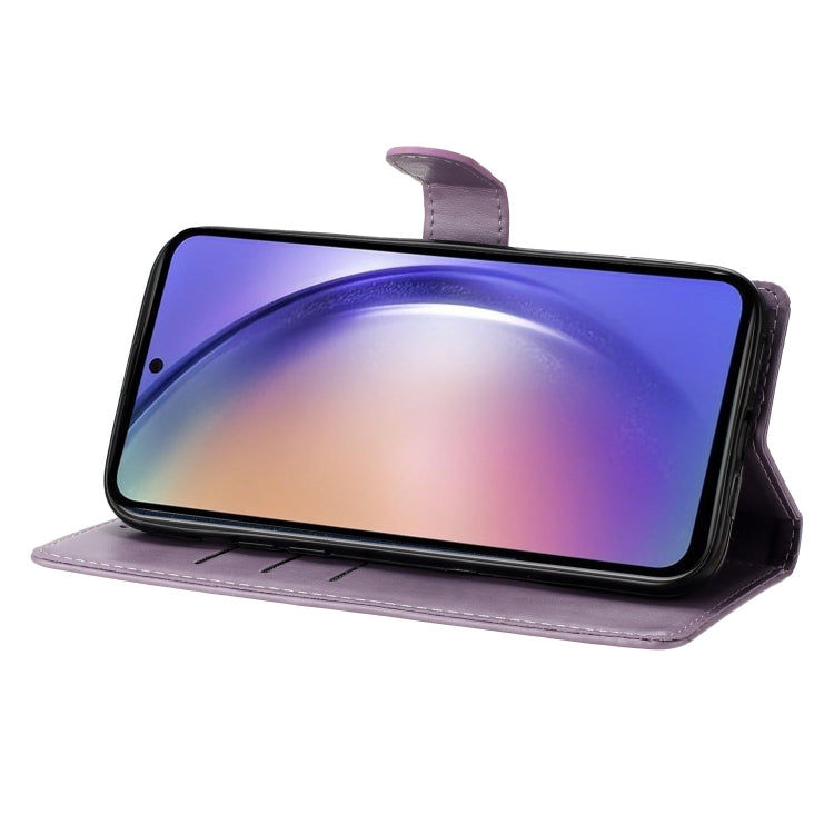 For Blackview A55 Pro Butterflies and Flowers Leather Phone Case(Purple) - More Brand by PMC TechLife | Online Shopping South Africa | PMC TechLife | Buy Now Pay Later Mobicred