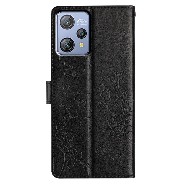 For Blackview A53 / A53 Pro Butterflies and Flowers Leather Phone Case(Black) - More Brand by PMC TechLife | Online Shopping South Africa | PMC TechLife | Buy Now Pay Later Mobicred