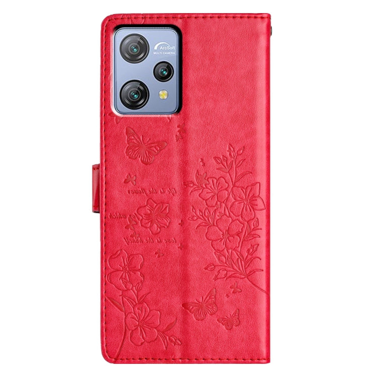 For Blackview A53 / A53 Pro Butterflies and Flowers Leather Phone Case(Red) - More Brand by PMC Jewellery | Online Shopping South Africa | PMC Jewellery | Buy Now Pay Later Mobicred