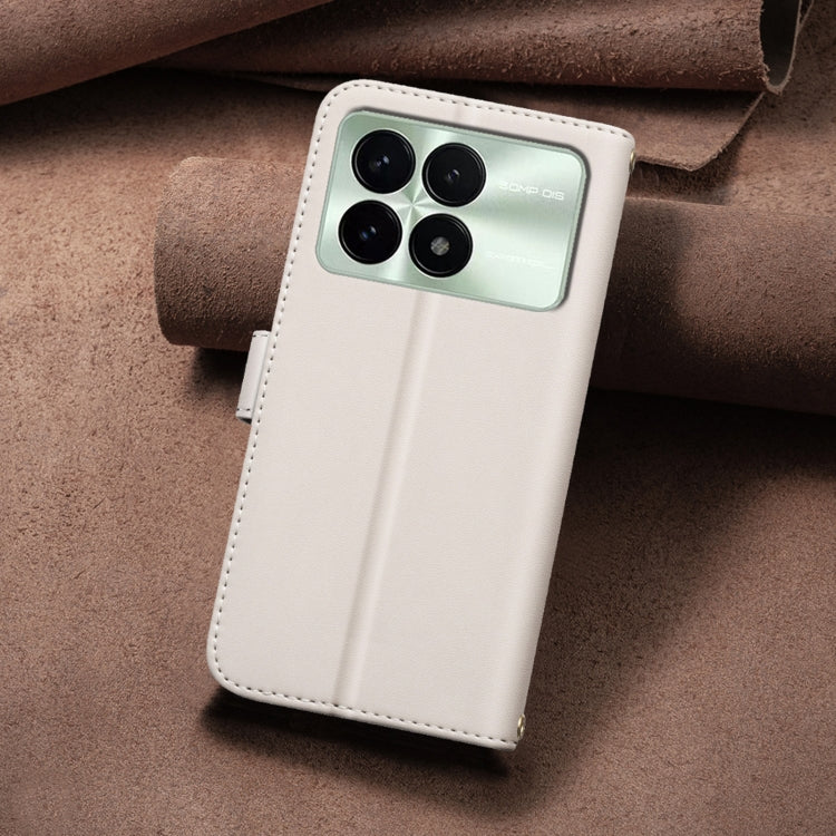 For Redmi K70 / K70 Pro Square Texture Leather Phone Case(Beige) - Xiaomi Cases by PMC Jewellery | Online Shopping South Africa | PMC Jewellery | Buy Now Pay Later Mobicred