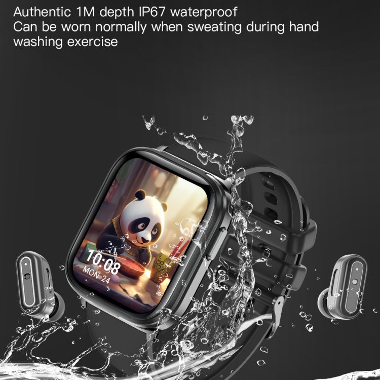 X9 1.85 inch Square Screen 2 in 1 Bluetooth Earphone Smart Watch(Black) - Smart Watches by PMC Jewellery | Online Shopping South Africa | PMC Jewellery | Buy Now Pay Later Mobicred