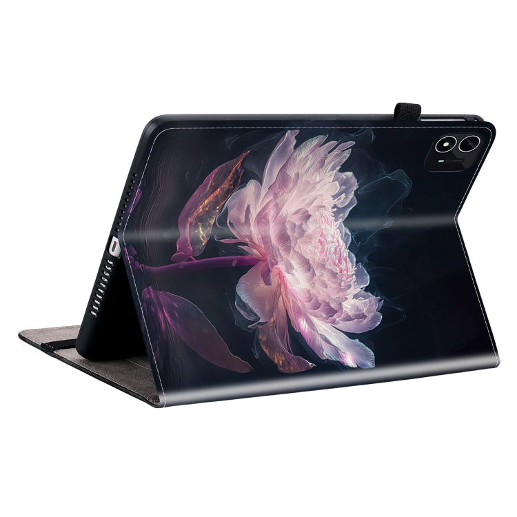For itel Pad One 10.1 Crystal Texture Painted Leather Smart Tablet Case(Purple Peony) - Others by PMC TechLife | Online Shopping South Africa | PMC TechLife | Buy Now Pay Later Mobicred