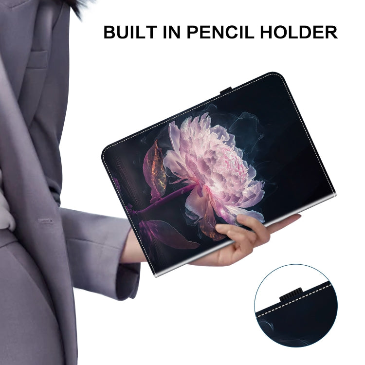 For itel Pad One 10.1 Crystal Texture Painted Leather Smart Tablet Case(Purple Peony) - Others by PMC TechLife | Online Shopping South Africa | PMC TechLife | Buy Now Pay Later Mobicred