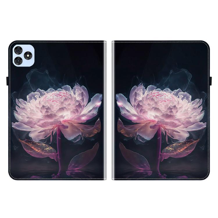 For itel VistaTab 30 Crystal Texture Painted Leather Smart Tablet Case(Purple Peony) - Others by PMC TechLife | Online Shopping South Africa | PMC TechLife | Buy Now Pay Later Mobicred