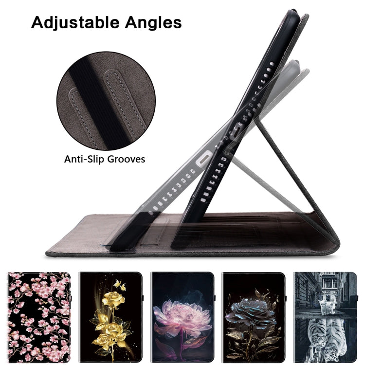 For itel Pad One 10.1 Crystal Texture Painted Leather Smart Tablet Case(Black Rose) - Others by PMC TechLife | Online Shopping South Africa | PMC TechLife | Buy Now Pay Later Mobicred