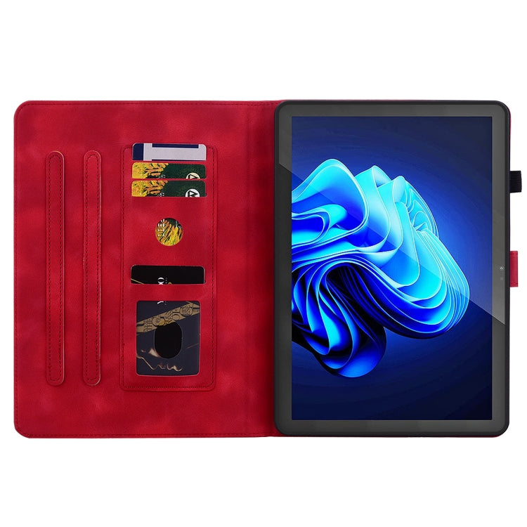 For itel Pad One 10.1 Lily Embossed Leather Tablet Case(Red) - Others by PMC TechLife | Online Shopping South Africa | PMC TechLife | Buy Now Pay Later Mobicred