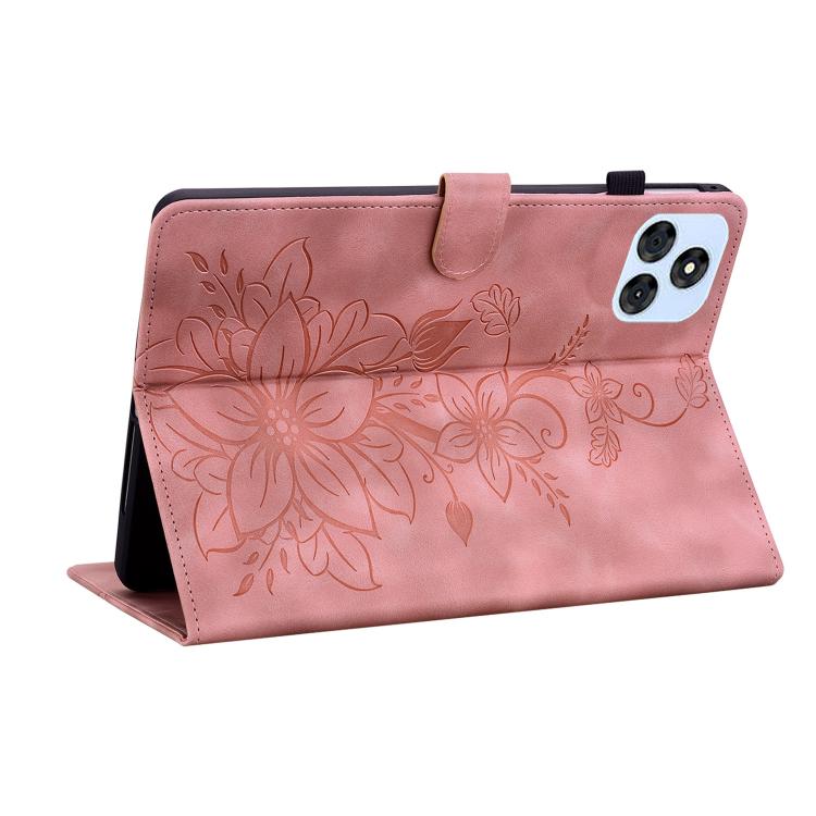 For itel VistaTab 30 Lily Embossed Leather Tablet Case(Pink) - Others by PMC TechLife | Online Shopping South Africa | PMC TechLife | Buy Now Pay Later Mobicred
