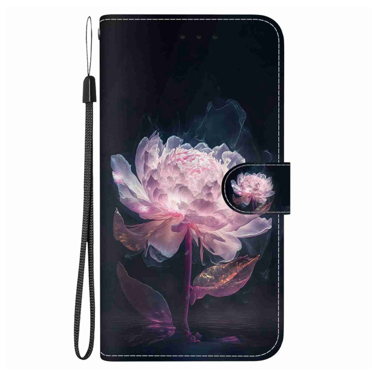 For Samsung Galaxy S25 5G Crystal Texture Colored Drawing Leather Phone Case(Purple Peony) - free shipping - PMC Jewellery - Order now!