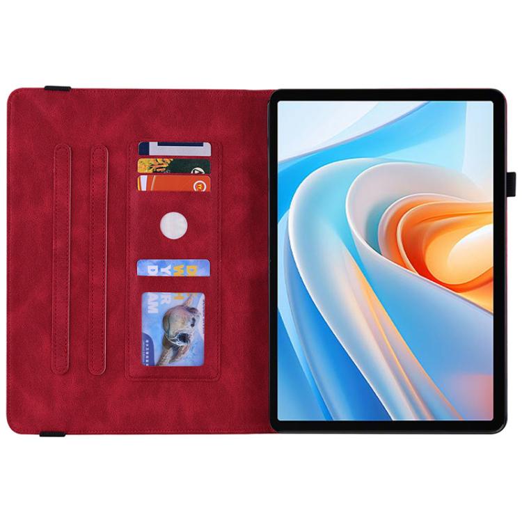 For itel VistaTab 30 Butterfly Flower Embossed Leather Tablet Case(Red) - Others by PMC TechLife | Online Shopping South Africa | PMC TechLife | Buy Now Pay Later Mobicred