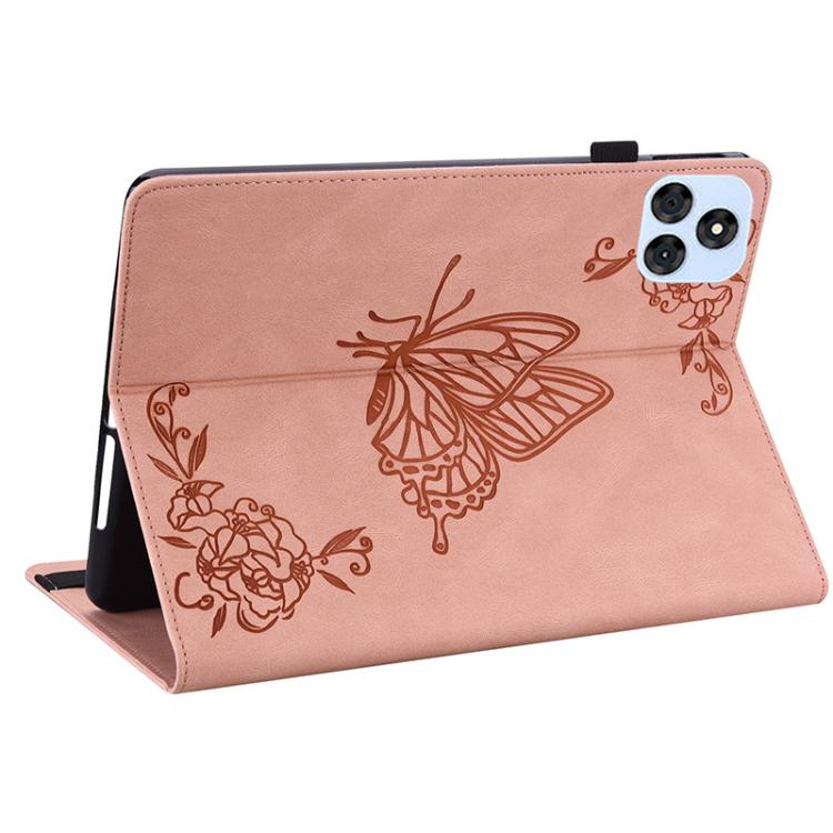 For itel VistaTab 30 Butterfly Flower Embossed Leather Tablet Case(Rose Gold) - Others by PMC TechLife | Online Shopping South Africa | PMC TechLife | Buy Now Pay Later Mobicred