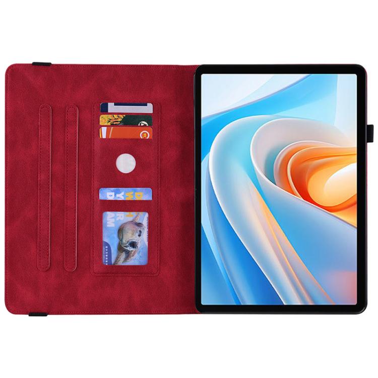 For itel VistaTab 30 Butterfly Rose Embossed Leather Tablet Case(Red) - Others by PMC TechLife | Online Shopping South Africa | PMC TechLife | Buy Now Pay Later Mobicred