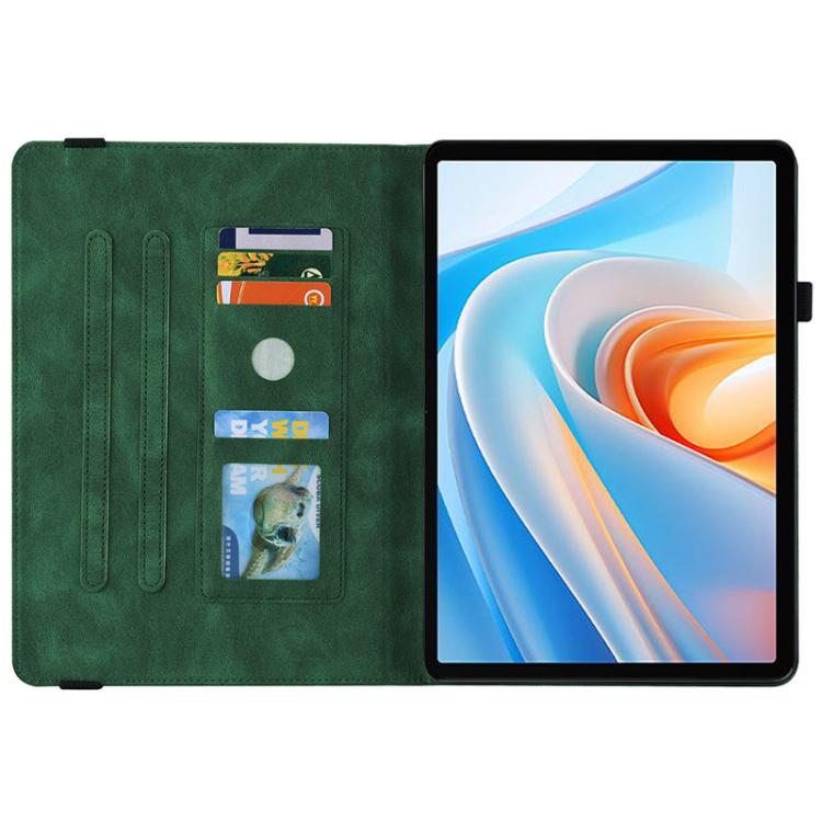 For itel VistaTab 30 Butterfly Rose Embossed Leather Tablet Case(Green) - Others by PMC TechLife | Online Shopping South Africa | PMC TechLife | Buy Now Pay Later Mobicred