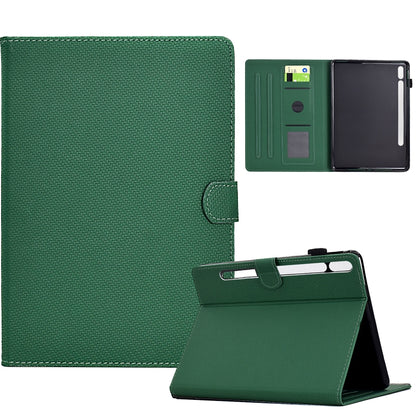 For Samsung Galaxy Tab S9 / S9 FE Solid Color Fiber Texture Smart Tablet Leather Case(Green) - Galaxy Tab S9 Cases by PMC Jewellery | Online Shopping South Africa | PMC Jewellery | Buy Now Pay Later Mobicred