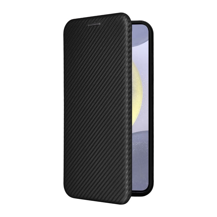 For Samsung Galaxy S25+ 5G Carbon Fiber Texture Flip Leather Phone Case(Black) - Galaxy S25+ 5G Cases by PMC Jewellery | Online Shopping South Africa | PMC Jewellery | Buy Now Pay Later Mobicred