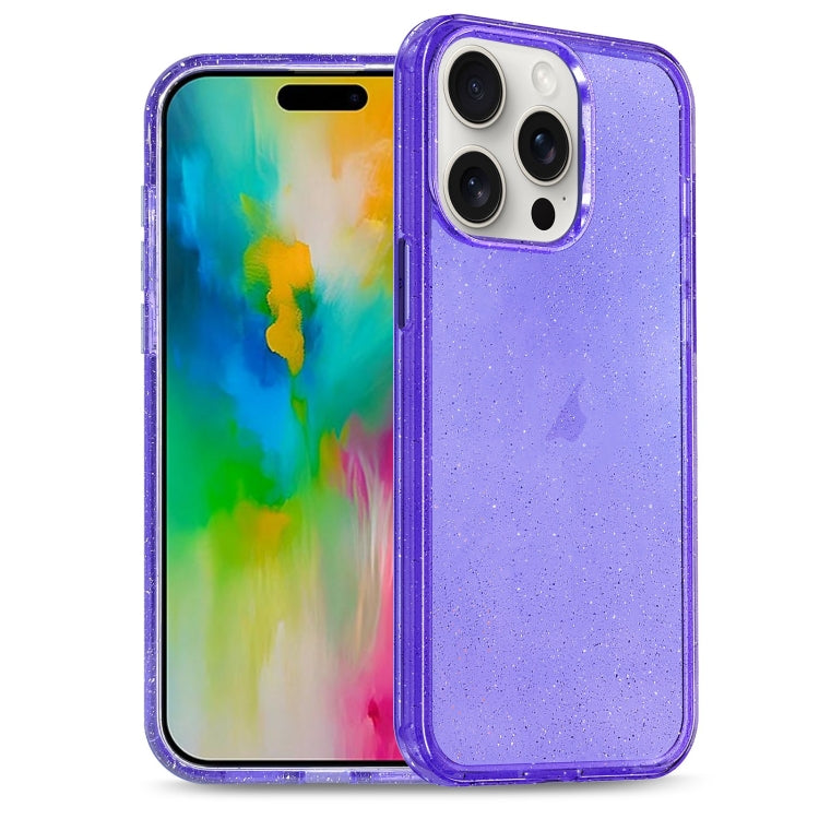 For iPhone 16 Pro Glitter Powder TPU Hybrid PC Phone Case(Purple) - iPhone 16 Pro Cases by PMC TechLife | Online Shopping South Africa | PMC TechLife | Buy Now Pay Later Mobicred