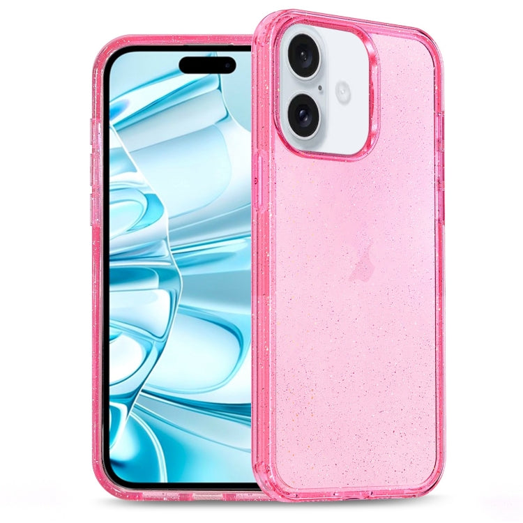 For iPhone 16 Plus Glitter Powder TPU Hybrid PC Phone Case(Pink) - iPhone 16 Plus Cases by PMC Jewellery | Online Shopping South Africa | PMC Jewellery | Buy Now Pay Later Mobicred