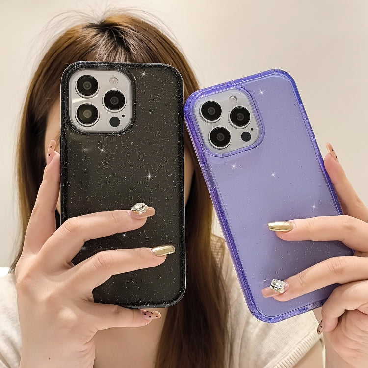 For iPhone 16 Pro Glitter Powder TPU Hybrid PC Phone Case(Translucent) - iPhone 16 Pro Cases by PMC TechLife | Online Shopping South Africa | PMC TechLife | Buy Now Pay Later Mobicred
