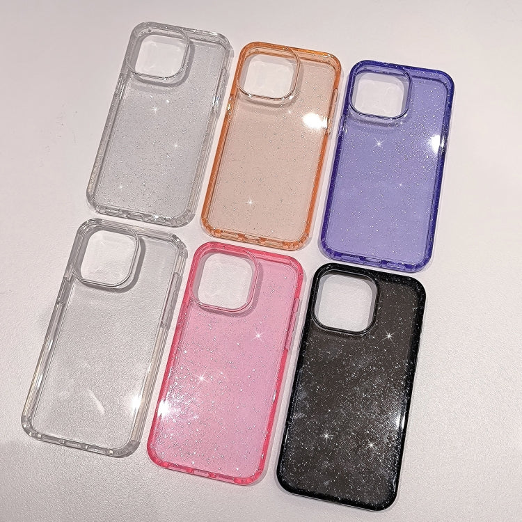 For iPhone 16 Pro Glitter Powder TPU Hybrid PC Phone Case(Orange) - iPhone 16 Pro Cases by PMC TechLife | Online Shopping South Africa | PMC TechLife | Buy Now Pay Later Mobicred