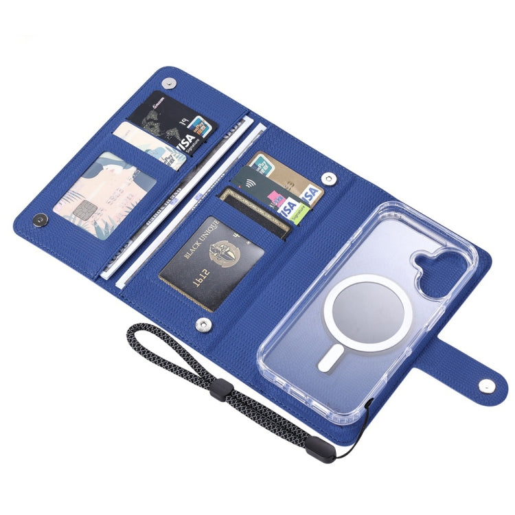 For iPhone 16 ViLi GHA-C Series RFID MagSafe Magnetic Flip Leather Phone Case(Blue) - iPhone 16 Cases by ViLi | Online Shopping South Africa | PMC TechLife | Buy Now Pay Later Mobicred