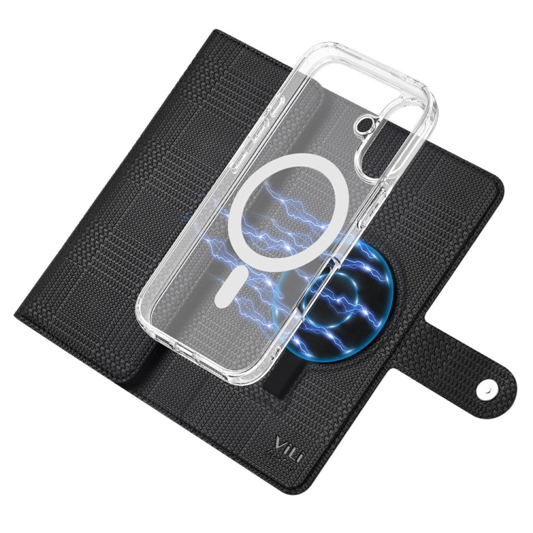 For iPhone 16 Pro Max ViLi GHA-C Series RFID MagSafe Magnetic Flip Leather Phone Case(Black) - iPhone 16 Pro Max Cases by ViLi | Online Shopping South Africa | PMC TechLife | Buy Now Pay Later Mobicred
