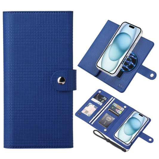 For iPhone 15 Plus ViLi GHA-C Series RFID MagSafe Magnetic Flip Leather Phone Case(Blue) - iPhone 15 Plus Cases by ViLi | Online Shopping South Africa | PMC Jewellery | Buy Now Pay Later Mobicred