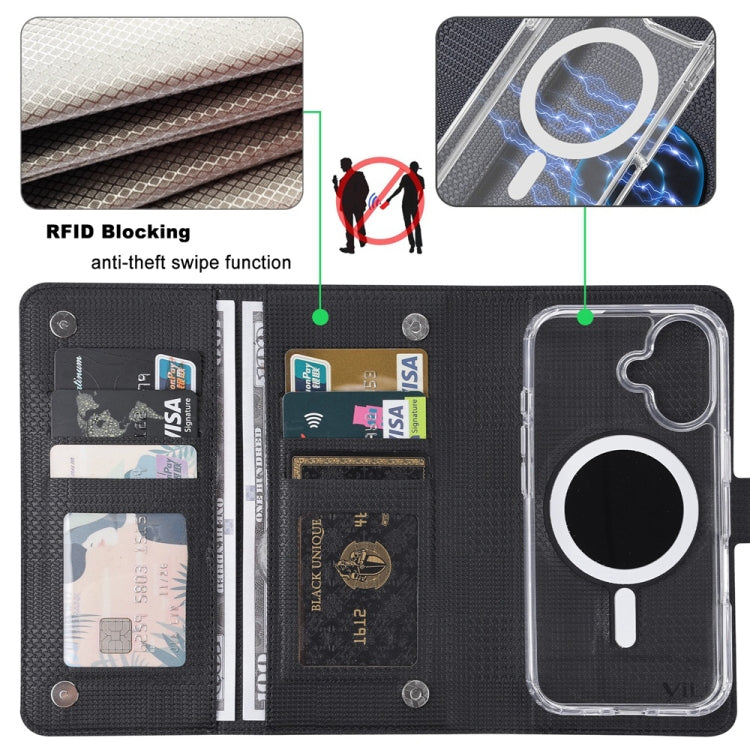 For iPhone 15 Pro Max ViLi GHA-C Series RFID MagSafe Magnetic Flip Leather Phone Case(Black) - iPhone 15 Pro Max Cases by ViLi | Online Shopping South Africa | PMC Jewellery | Buy Now Pay Later Mobicred