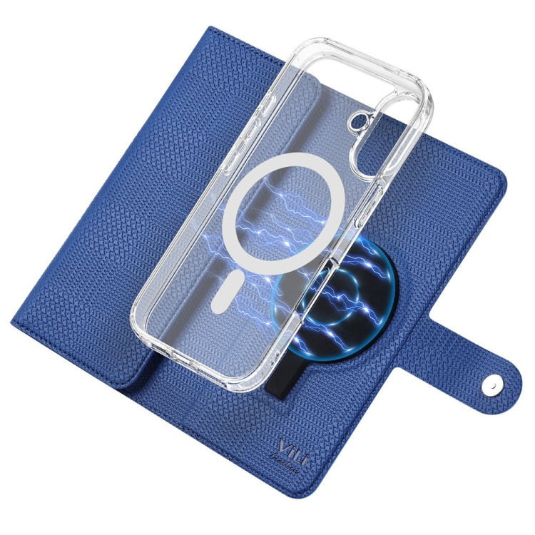 For iPhone 14 Plus ViLi GHA-C Series RFID MagSafe Magnetic Flip Leather Phone Case(Blue) - iPhone 14 Plus Cases by ViLi | Online Shopping South Africa | PMC Jewellery | Buy Now Pay Later Mobicred